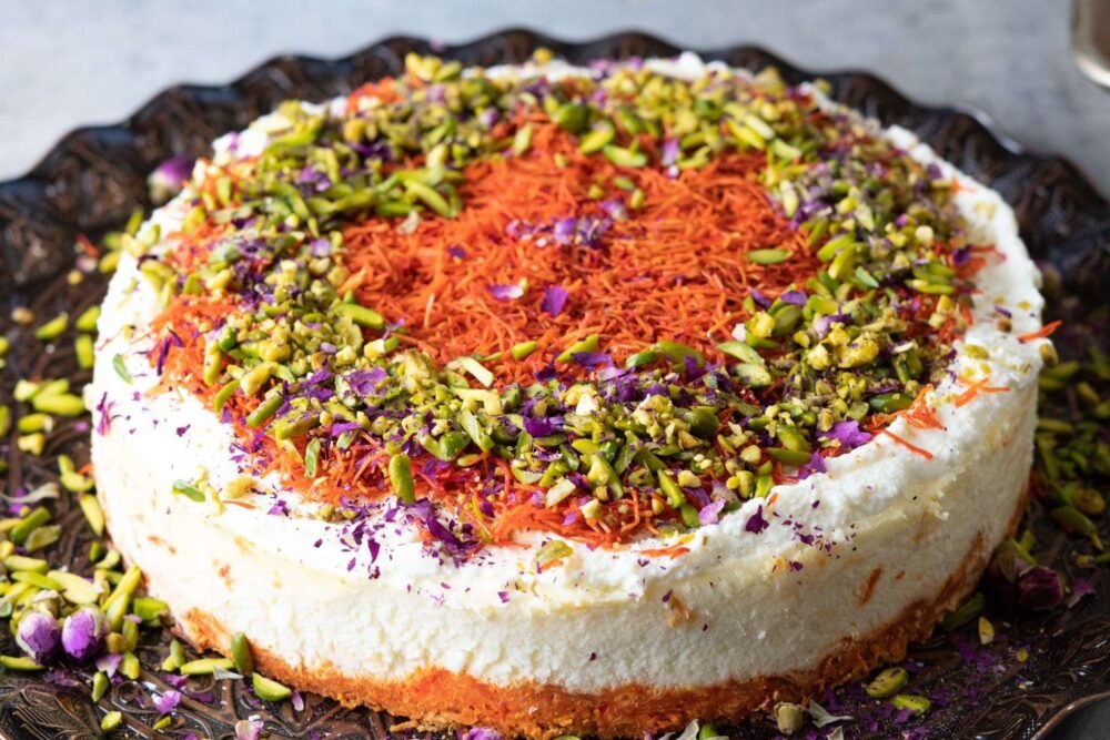 Baked Kunafa Cheesecake